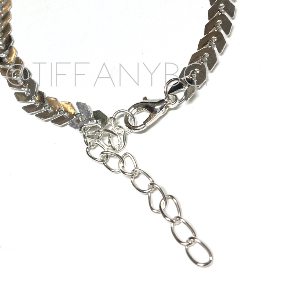 Boho Silver Adjustable Ankle Bracelet - Picture 6 of 8